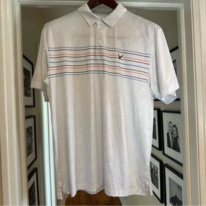 Callaway White Polo Shirt with Striped Design